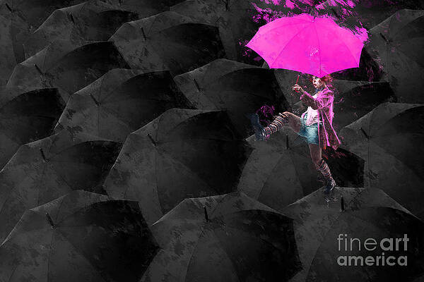 Wall Art - Digital Art - Clowning on Umbrellas 03 - 02a12 by Variance Collections
