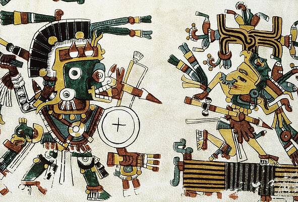 Wall Art - Photograph - Codex Cospi. Circa 15th C. Tlazolteotl by Everett