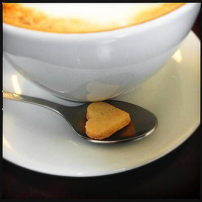 Wall Art - Photograph - Coffee and heart shaped cookie by Matthias Hauser