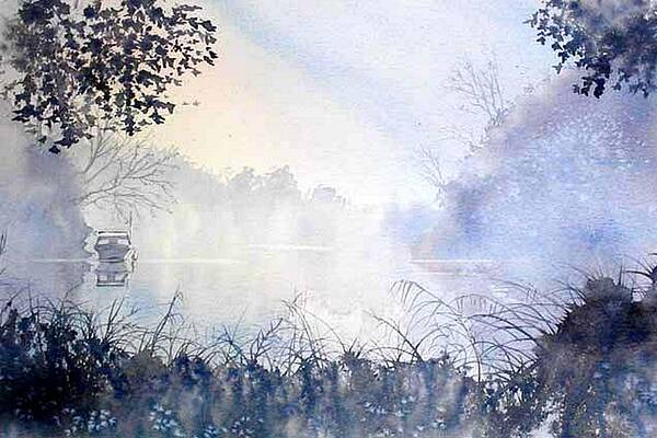 Wall Art - Painting - Cold and Frosty Mooring by Glenn Marshall