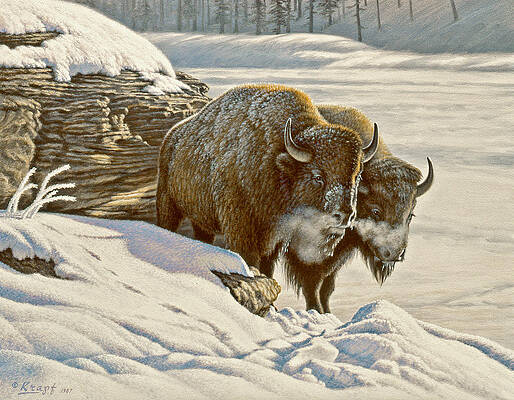 Wall Art - Painting - 'Cold day at Soda Butte' by Paul Krapf