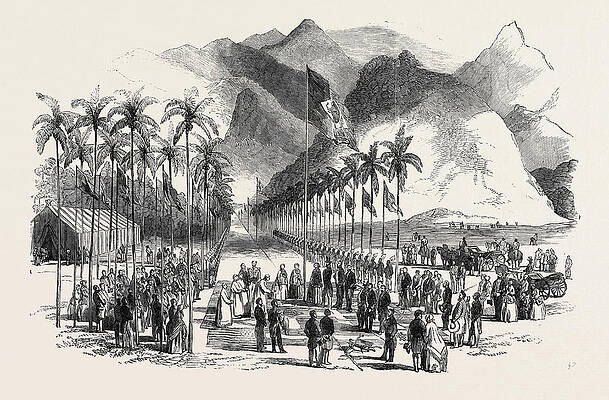 Free art print of Panama Falls in Oiapoque, Brazil, vintage engraving.  Panama Falls in Oiapoque, Brazil, drawing by Riou from a sketch by Dr.  Crevaux, vintage engraved illustration. Le Tour du Monde,