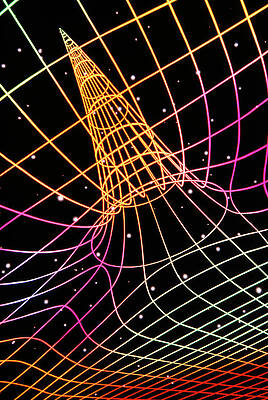 Wall Art - Photograph - Computer Abstract Illustration Of A Gravity Well by Science Photo Library
