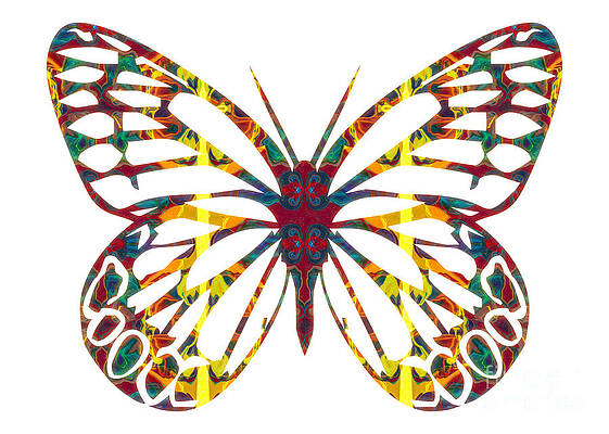 Wall Art - Digital Art - Cosmic Butterfly Abstract Pattern Artwork by Omaste Witkowski
