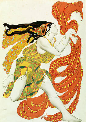 Wall Art - Painting - Costume Design For A Bacchante In Narcisse By Tcherepnin by Leon Bakst
