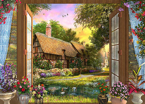 Drawing House Garden Cottage Stock Illustration  Illustration of flower  land 95835986