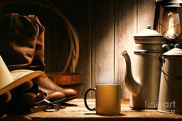 Wall Art - Photograph - Cowboy's Coffee Break by Olivier Le Queinec