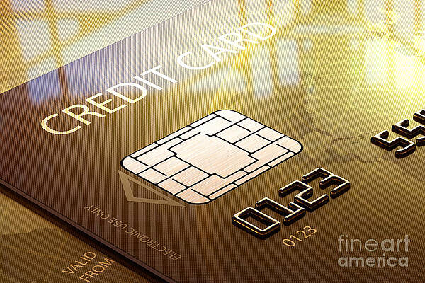 Wall Art - Photograph - Credit card macro - 3d graphic by Johan Swanepoel