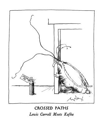 Wall Art - Drawing - Crossed Paths
Lewis Carroll Meets Kafka by Ronald Searle