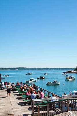 Wall Art - Photograph - Crowds Sit At Picnic Tables And Enjoy by Michael Hanson