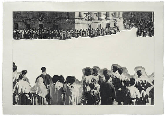 Crowds with Shape of Reason Missing  Example Four by John Baldessari