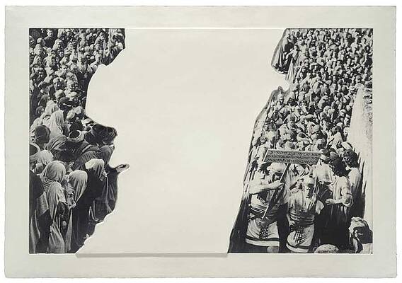 Crowds with Shape of Reason Missing Example Three by John Baldessari