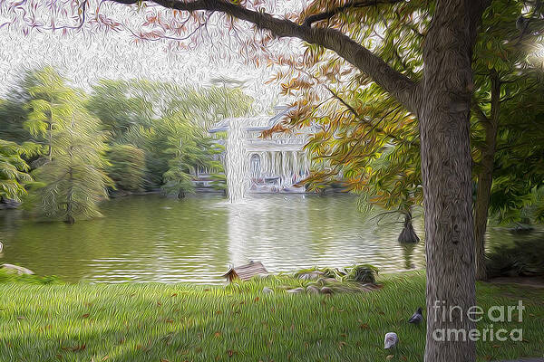 Crystal palace in retire's park oleo by Stefano Piccini