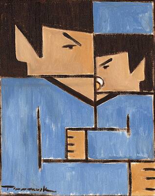 Wall Art - Painting - Cubism Spock baby Spock Art Print by Tommervik