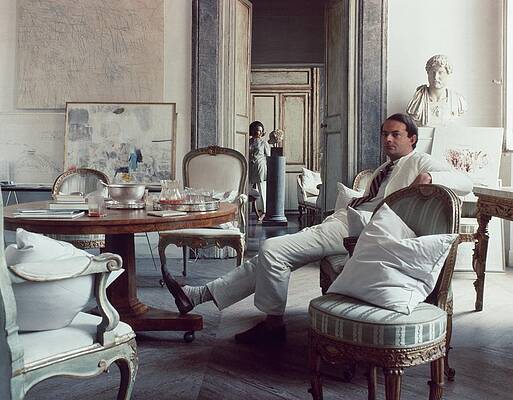 Wall Art - Photograph - Cy Twombly Sitting In His Apartment by Horst P. Horst