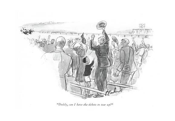 Wall Art - Drawing - Daddy, Can I Have The Tickets To Tear Up? by Perry Barlow