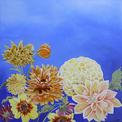 Dahlias I by Yabette Swank Dahlias I by Yabette Swank