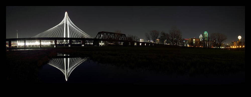 Wall Art - Photograph - Dallas Skyline Hunt Bridge Color by Jonathan Davison