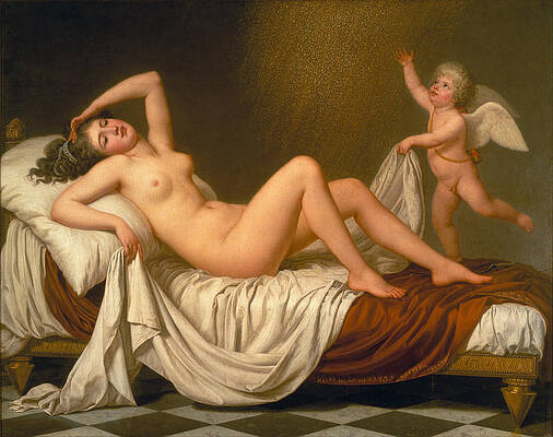 Danae and the Shower of Gold Print by Adolf Ulrik Wertmueller