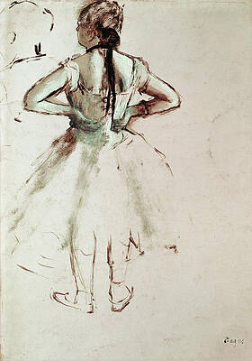 Wall Art - Painting - Dancer Viewed From The Back by Edgar Degas