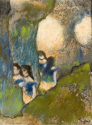 Dancers behind the Scenes Print by Edgar Degas