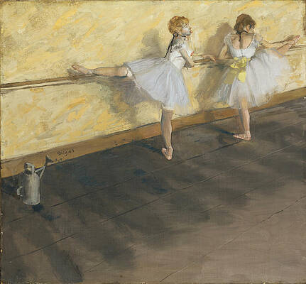 Dancers Practicing at the Barre Print by Edgar Degas