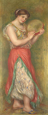 Dancing Girl with Tambourine Print by Pierre-Auguste Renoir