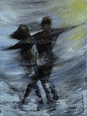 Wall Art - Painting - Dancing in the night by Roni Ruth Palmer