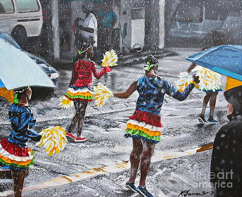 Wall Art - Painting - Dancing in the rain by Kelvin James
