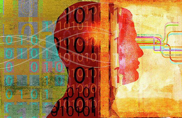 Wall Art - Photograph - Data Being Processed In Mans Head Using by Ikon Images