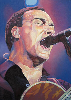 Wall Art - Drawing - Dave Matthews Colorful Full Band Series by Joshua Morton