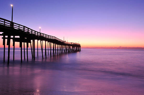 Dawn at Avon Fishing Pier by Michael Zagachin