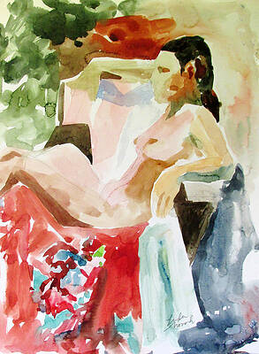 Debra On Flowered Kimono by Linda Novick Debra On Flowered Kimono by Linda Novick