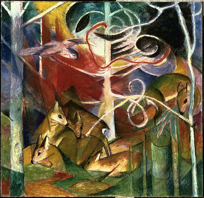 Deer in the Forest I Print by Franz Marc
