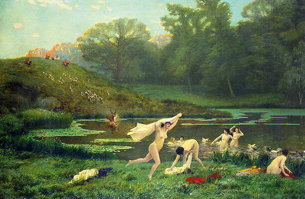Diana And Actaeon Print by Jean-Leon Gerome