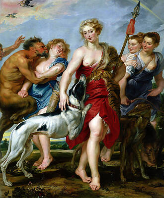 Diana And Her Nymphs Departing For The Hunt Print by Peter Paul Rubens