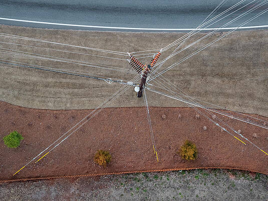 Wall Art - Photograph - Directly Above View Of Utility Pole by Peter Essick