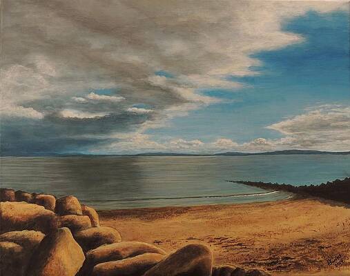 Painting - Distant Rain on Galway Bay by David Swint