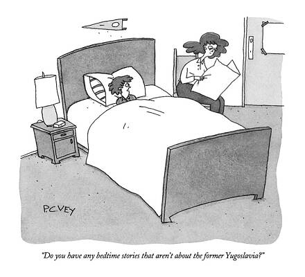 Wall Art - Drawing - Do You Have Any Bedtime Stories That Aren't by Peter C. Vey