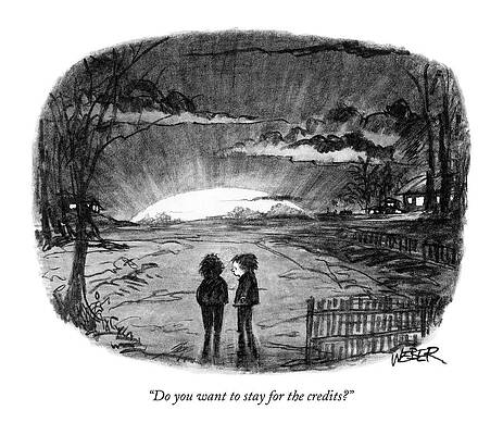 Sunset Wall Art featuring the drawing Do You Want To Stay For The Credits? by Robert Weber