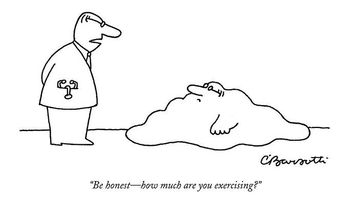 Wall Art - Drawing - Doctor To Patient Who Appears To Be A Blob by Charles Barsotti