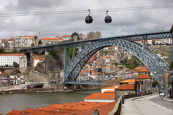 Wall Art - Photograph - Dom Luis I Bridge in Porto and Cable Car in Gaia by Artur Bogacki