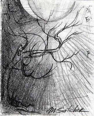 Wall Art - Drawing - Doom Moon  by Mikhail Savchenko