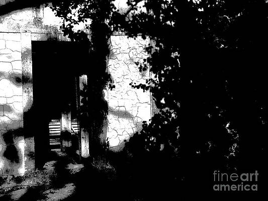 Door In Shadows - Jamestown Va Print by Jacqueline M Lewis