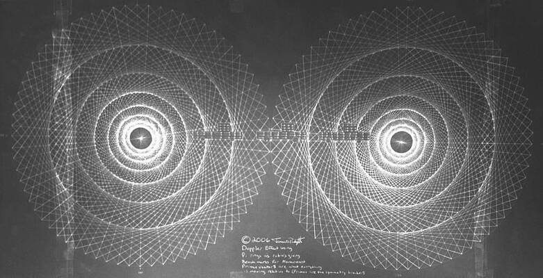 Wall Art - Drawing - Doppler Effect Parallel Universes by Jason Padgett