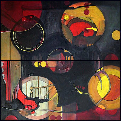Wall Art - Painting - Drama Resolved 1 And 3 by Marlene Burns