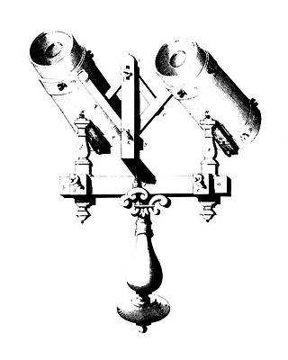 Wall Art - Photograph - Drawing Of A 17th Century Binocular Microscope. by Science Photo Library