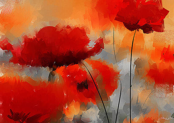 Wall Art - Painting - Dream Of Poppies by Lourry Legarde