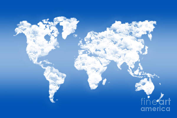 Wall Art - Digital Art - Dreamer world map by Delphimages Map Creations