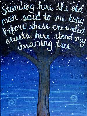 Wall Art - Painting - Dreaming Tree Lyric Art by Michelle Eshleman